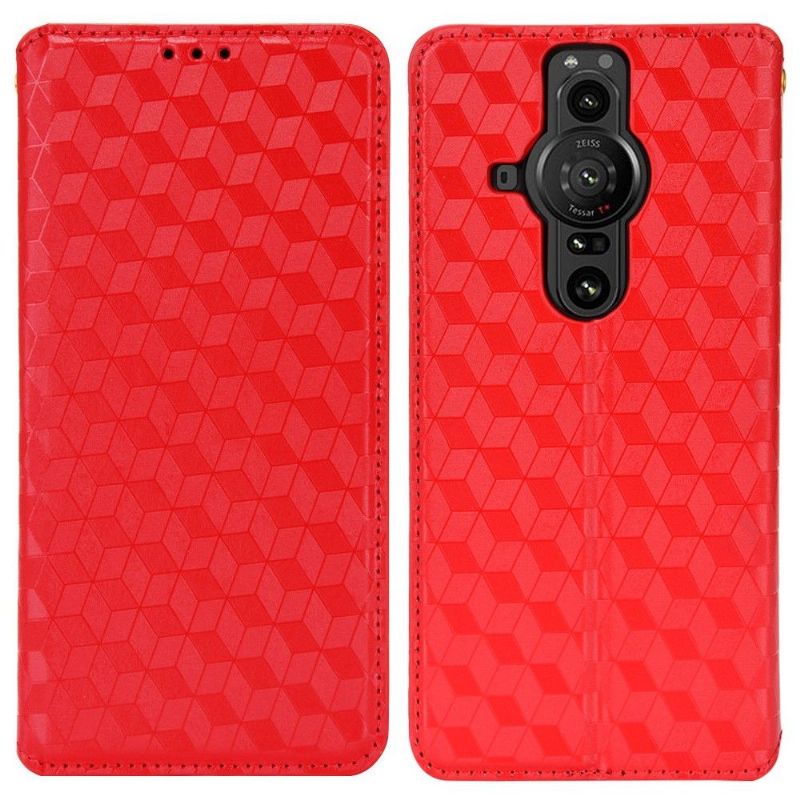 Flipové Pouzdro Na Sony Xperia Pro-I Kožené Pouzdro Návrh Geometrie