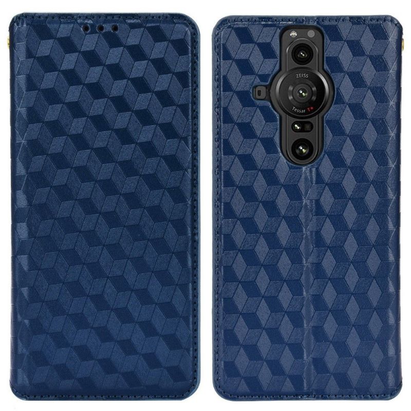 Flipové Pouzdro Na Sony Xperia Pro-I Kožené Pouzdro Návrh Geometrie