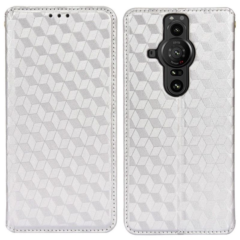 Flipové Pouzdro Na Sony Xperia Pro-I Kožené Pouzdro Návrh Geometrie