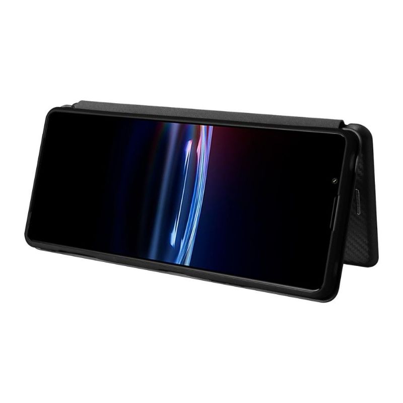 Flipové Pouzdro Na Sony Xperia Pro-I Koženka Z Uhlíkových Vláken