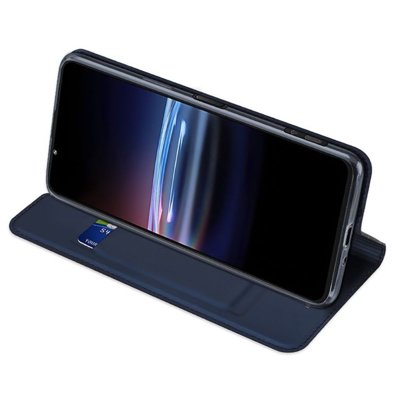 Kožené Pouzdro Folio Na Sony Xperia Pro-I Obchodní Saténový Efekt