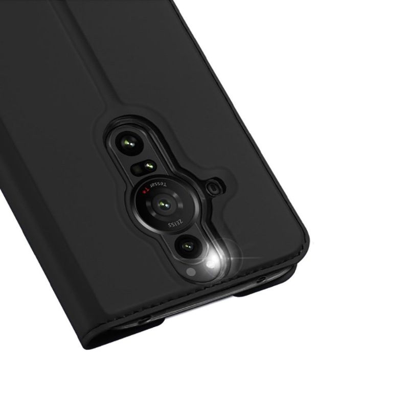Kožené Pouzdro Folio Na Sony Xperia Pro-I Obchodní Saténový Efekt