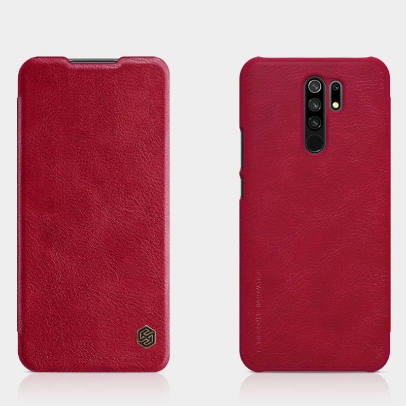 Flipové Pouzdro Na Xiaomi Redmi 9 Kožený Efekt Řady Qin
