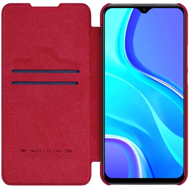 Flipové Pouzdro Na Xiaomi Redmi 9 Kožený Efekt Řady Qin