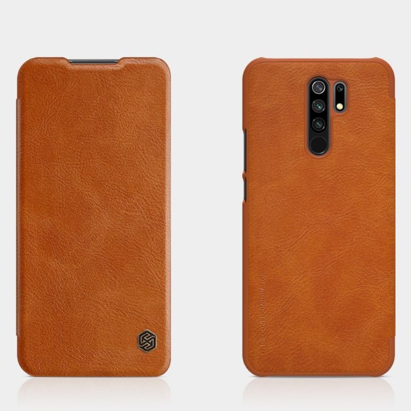 Flipové Pouzdro Na Xiaomi Redmi 9 Kožený Efekt Řady Qin
