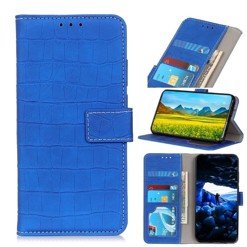 Flipové Pouzdro Na Xiaomi Redmi 9 Vzhled Croc Z Umělé Kůže