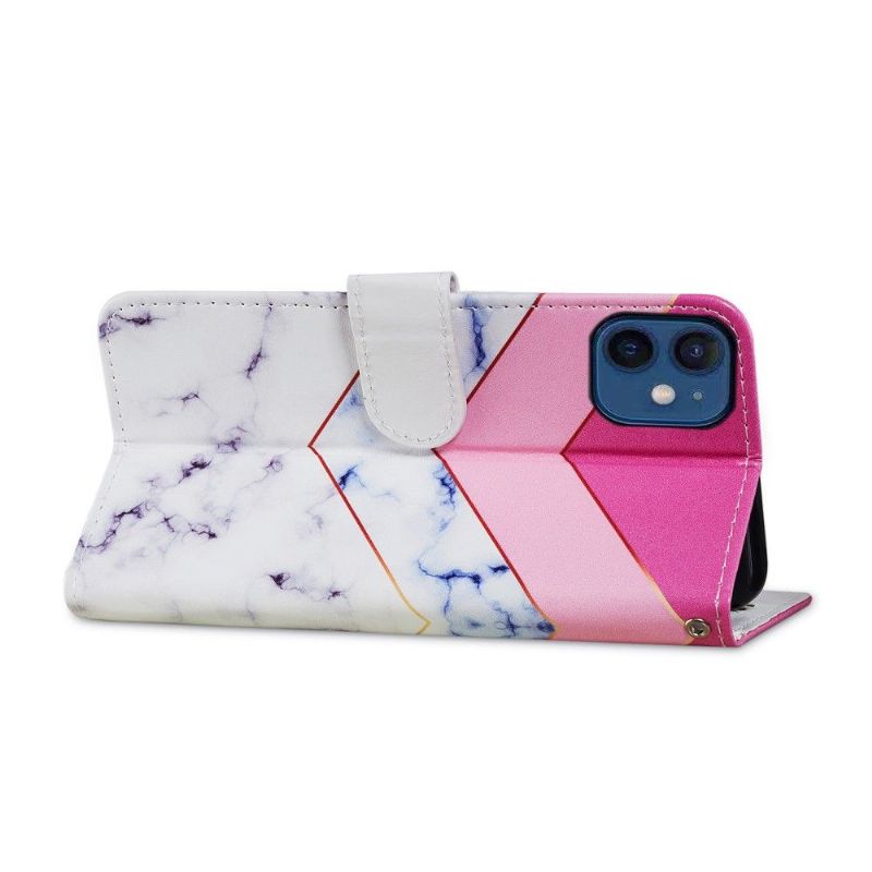 Flipové Pouzdro Na iPhone 12 Mini Geometrie Mramoru