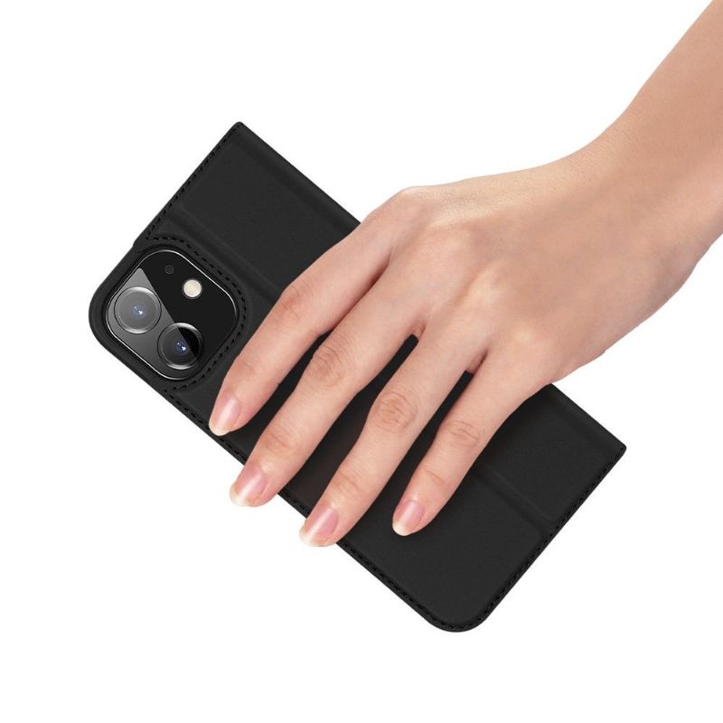 Flipové Pouzdro Na iPhone 12 Mini Obchodní Saténový Efekt