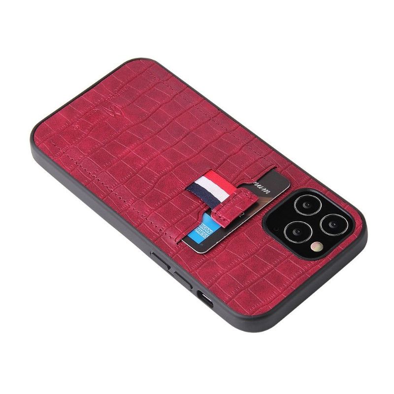 Kryt Na iPhone 12 Mini Držák Karty Croc Look