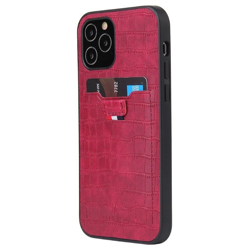 Kryt Na iPhone 12 Mini Držák Karty Croc Look
