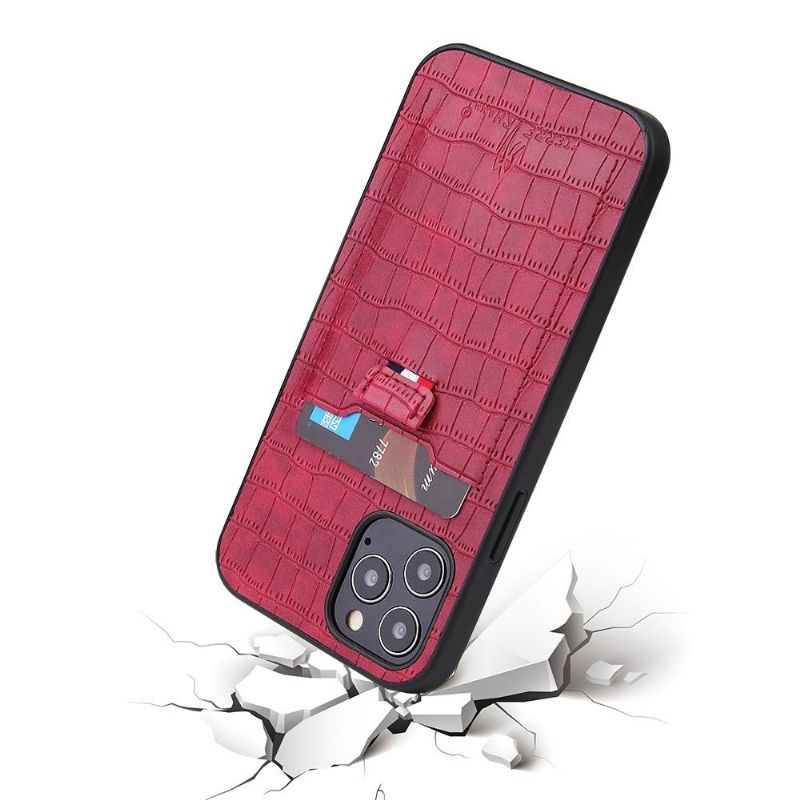 Kryt Na iPhone 12 Mini Držák Karty Croc Look