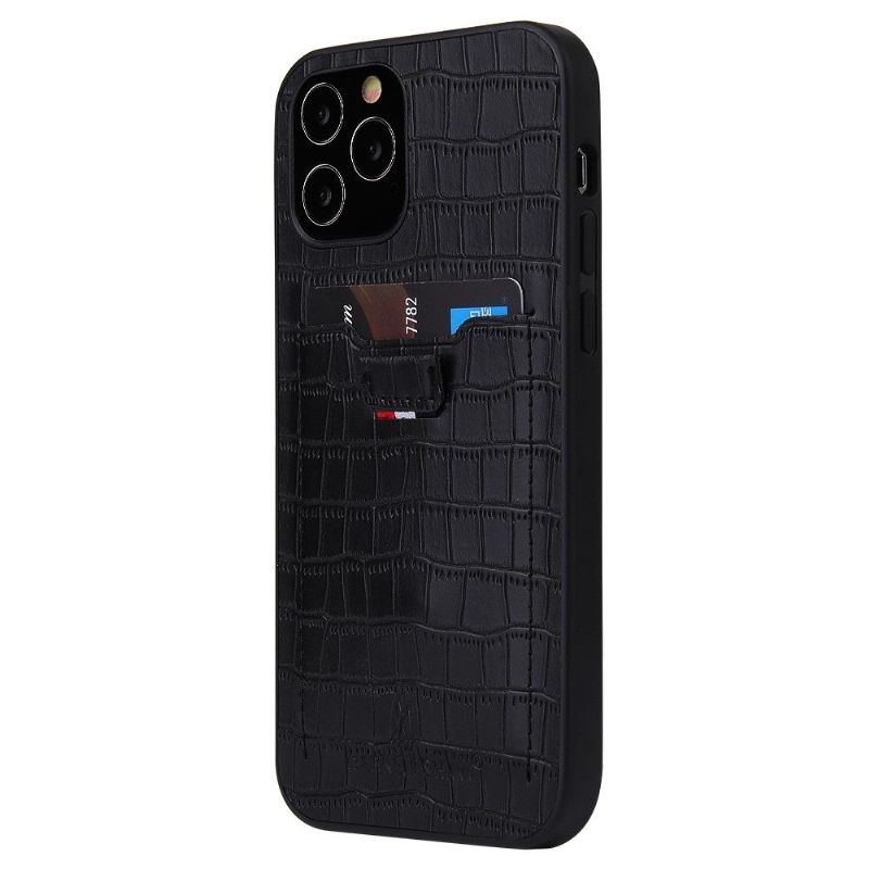 Kryt Na iPhone 12 Mini Držák Karty Croc Look