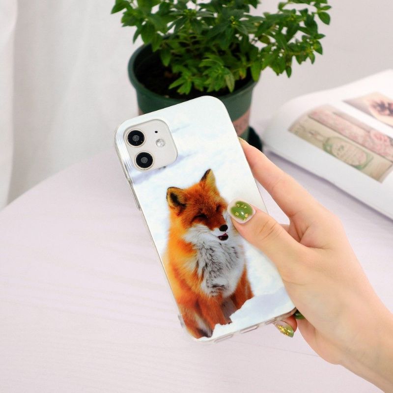 Kryt Na iPhone 12 Mini Fluorescenční Červená Liška