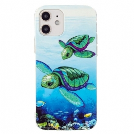 Kryt Na iPhone 12 Mini Fluorescenční Želvy