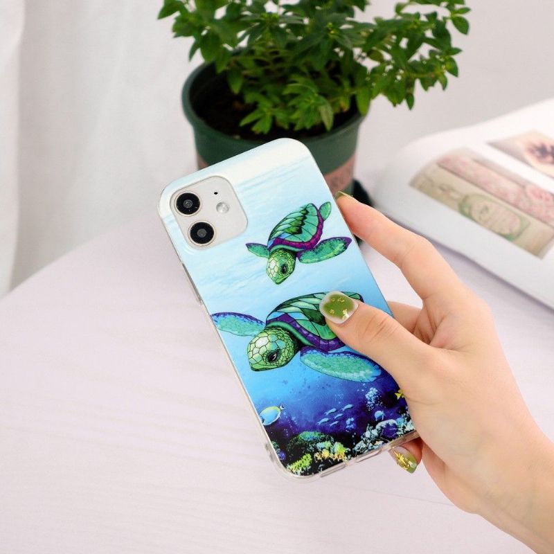Kryt Na iPhone 12 Mini Fluorescenční Želvy