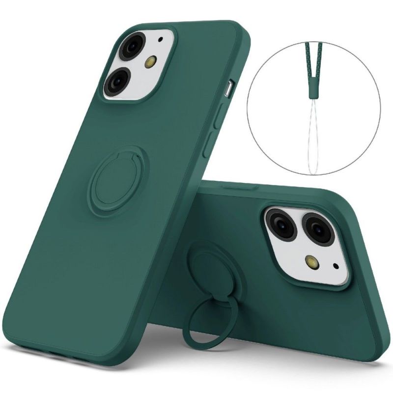Kryt Na iPhone 12 Mini Tekutý Silikonový Kroužek