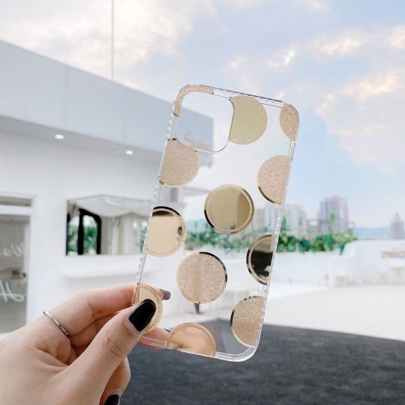 Kryt Na iPhone 12 Mini Transparentní Třpytivé Puntíky