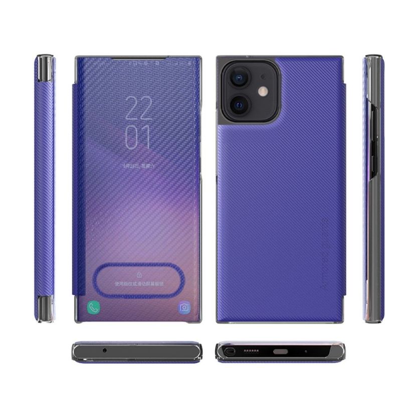 Kryty Na Mobil Na iPhone 12 Mini Flipové Pouzdro Uhlíkové Vlákno