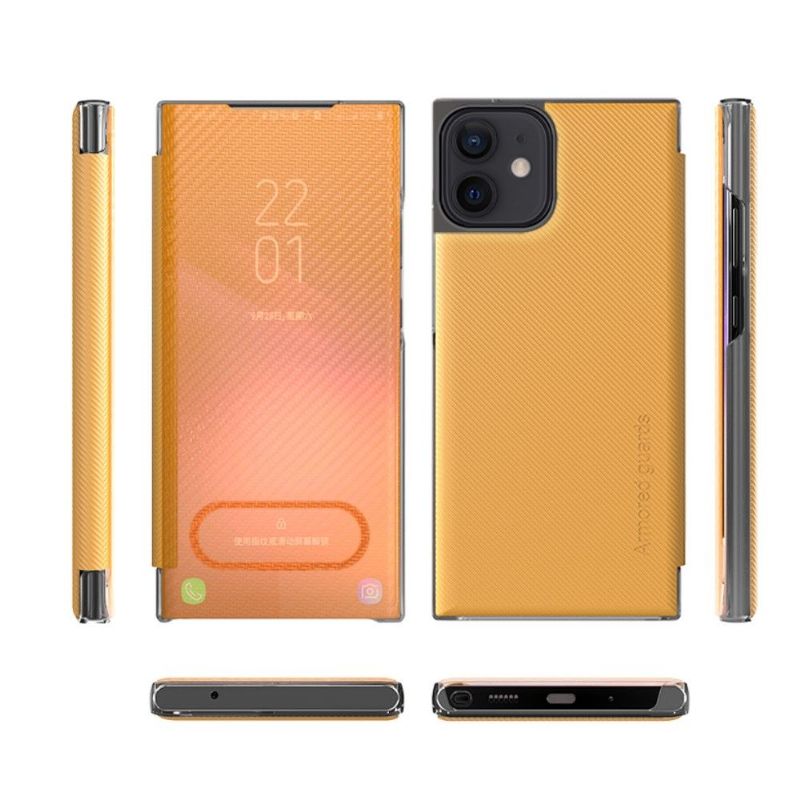 Kryty Na Mobil Na iPhone 12 Mini Flipové Pouzdro Uhlíkové Vlákno