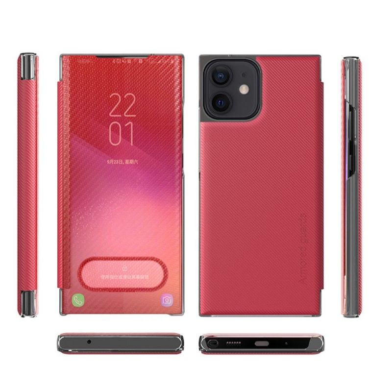 Kryty Na Mobil Na iPhone 12 Mini Flipové Pouzdro Uhlíkové Vlákno