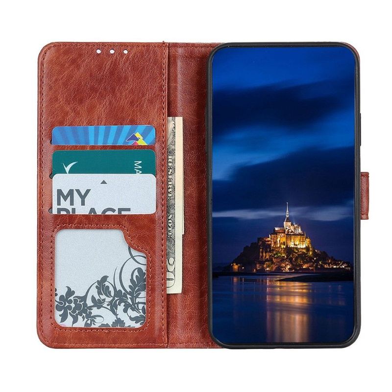 Flipové Pouzdro Na Xiaomi Mi 11 Ultra Kožený Efekt Na Zadní Straně