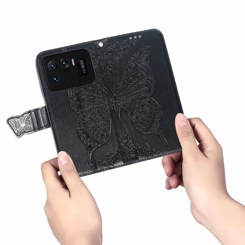 Kožené Pouzdro Na Xiaomi Mi 11 Ultra Pomocný Motýl