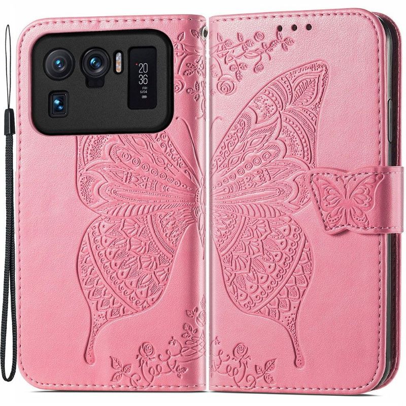 Kožené Pouzdro Na Xiaomi Mi 11 Ultra Pomocný Motýl