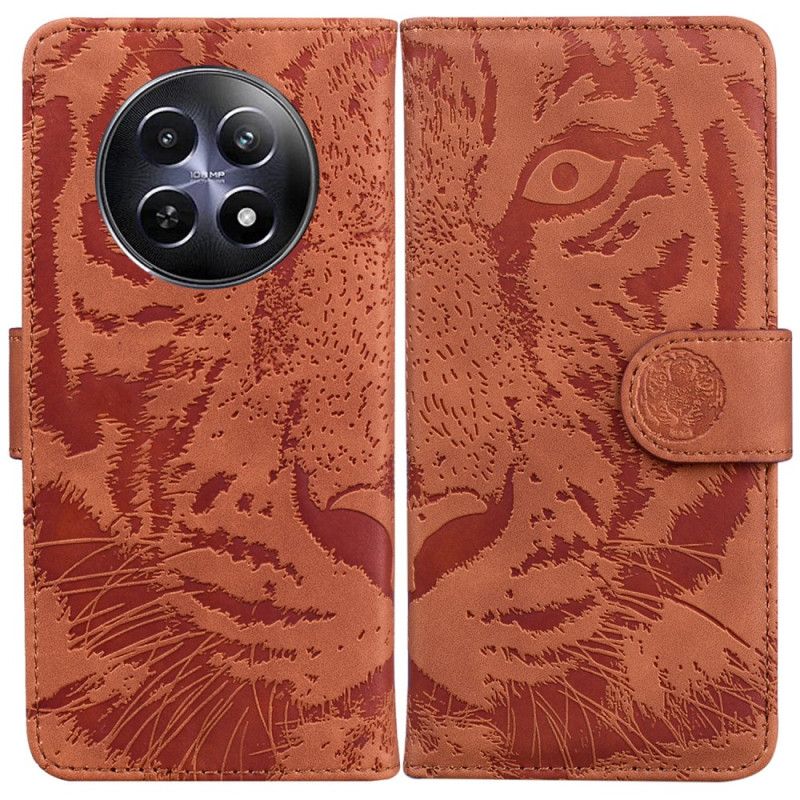 Kožený Kryt Realme 12 / 12x 5g Tiger Print S Popruhem