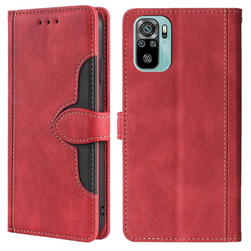 Flipové Pouzdro Na Xiaomi Redmi Note 10 4G / Note 10S Dvoubarevné Švy
