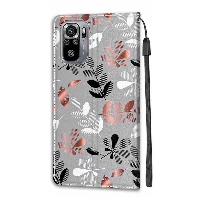 Flipové Pouzdro Na Xiaomi Redmi Note 10 4G / Note 10S Ilustrace Divokých Listů