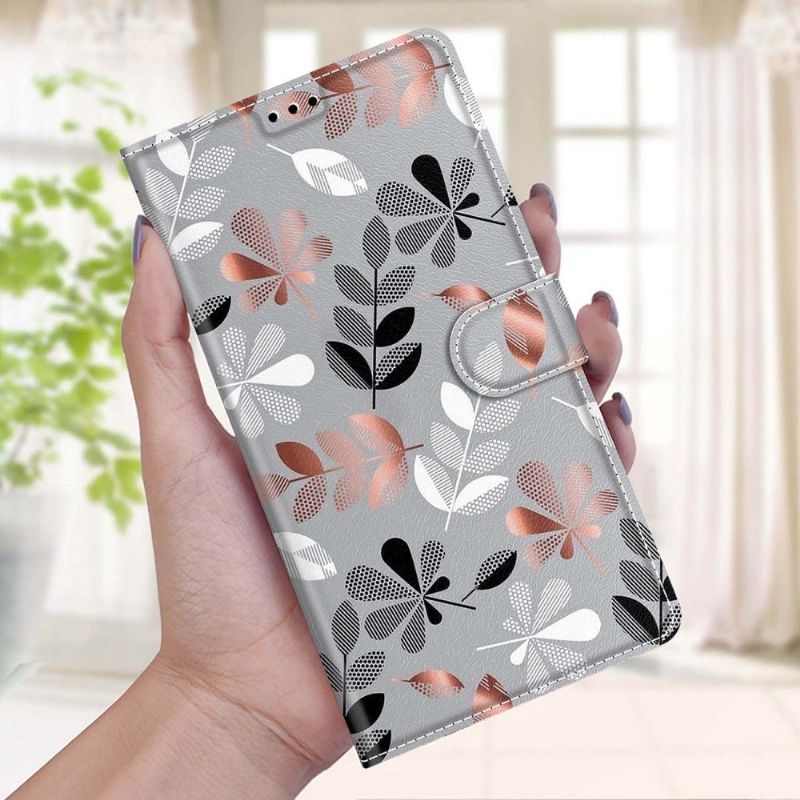 Flipové Pouzdro Na Xiaomi Redmi Note 10 4G / Note 10S Ilustrace Divokých Listů