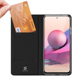 Flipové Pouzdro Na Xiaomi Redmi Note 10 4G / Note 10S Obchodní Saténový Efekt