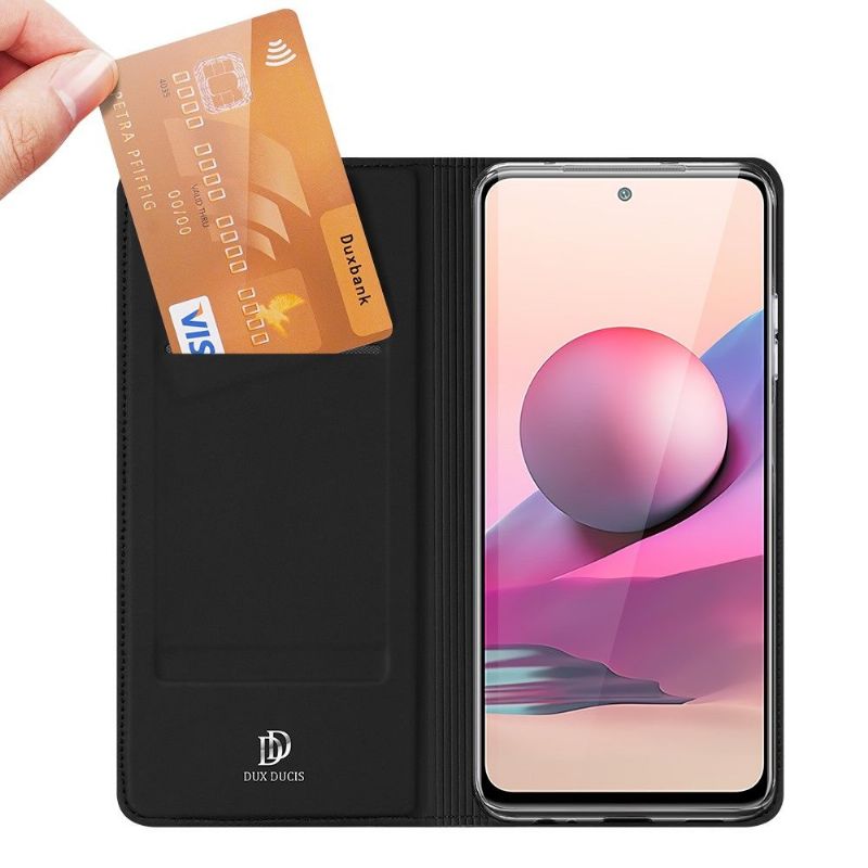 Flipové Pouzdro Na Xiaomi Redmi Note 10 4G / Note 10S Obchodní Saténový Efekt