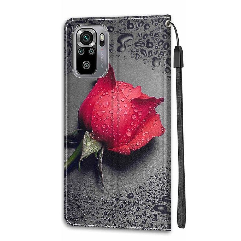 Flipové Pouzdro Na Xiaomi Redmi Note 10 4G / Note 10S Růžově Červená
