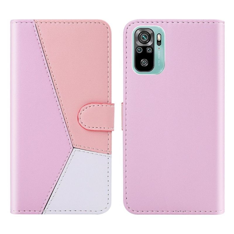 Flipové Pouzdro Na Xiaomi Redmi Note 10 4G / Note 10S Umělá Tříbarevná Kůže