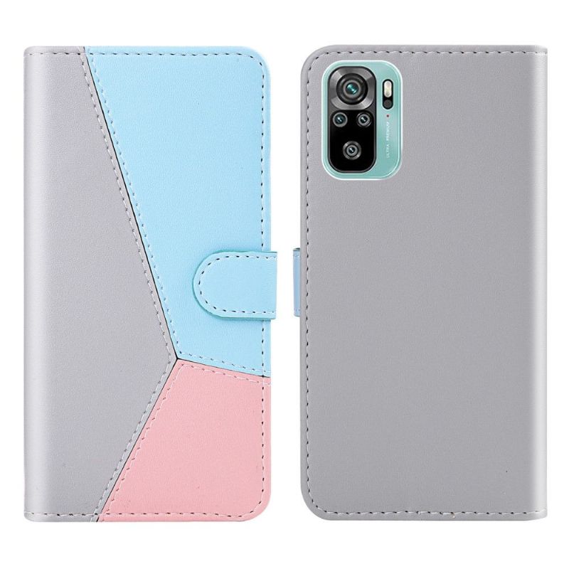 Flipové Pouzdro Na Xiaomi Redmi Note 10 4G / Note 10S Umělá Tříbarevná Kůže