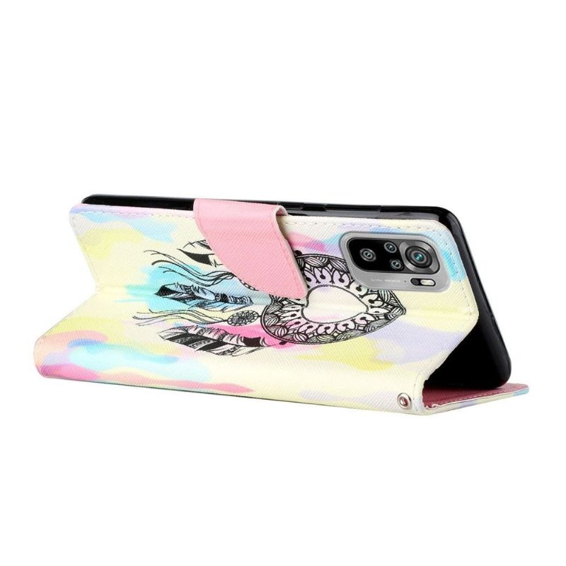 Kožené Pouzdro Na Xiaomi Redmi Note 10 4G / Note 10S Lapač Snů