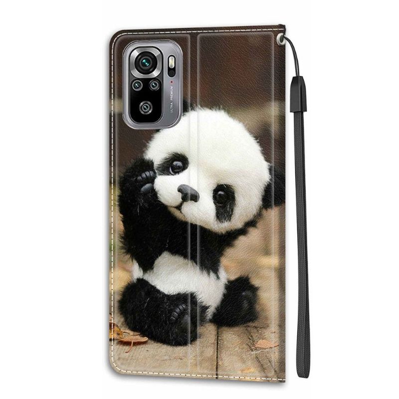 Kožené Pouzdro Na Xiaomi Redmi Note 10 4G / Note 10S Malá Panda