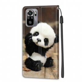 Kožené Pouzdro Na Xiaomi Redmi Note 10 4G / Note 10S Malá Panda