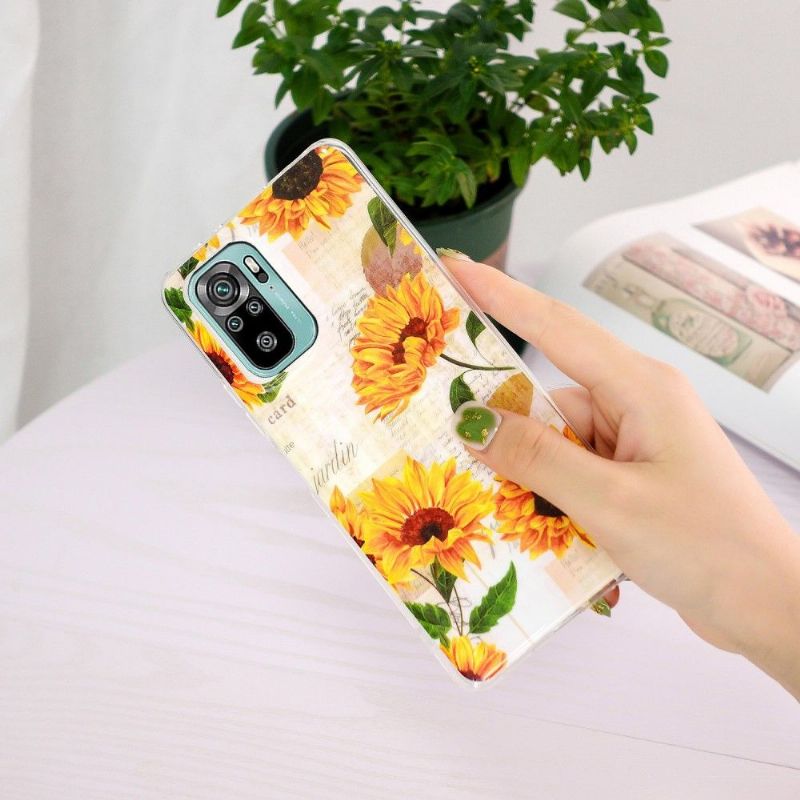 Kryt Na Xiaomi Redmi Note 10 4G / Note 10S Vintage Slunečnicová Zářivka