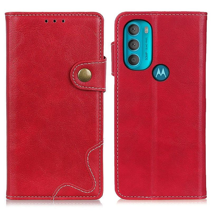 Flipové Pouzdro Na Motorola Moto G71 5G Odkryté Švy Ve Tvaru S