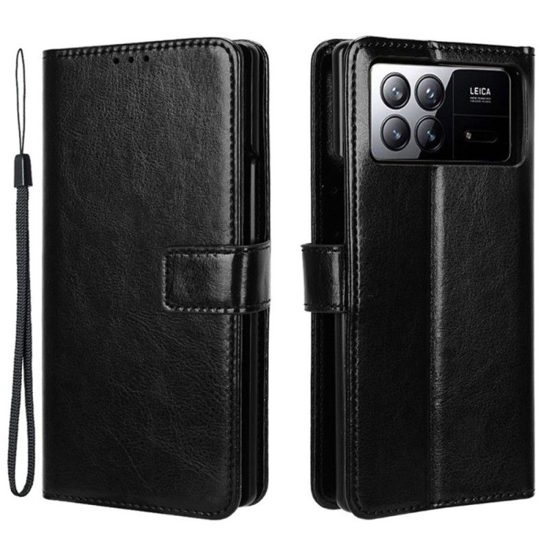 Kožený Kryt Xiaomi Mix Fold 3 Okázalá Umělá Kůže S Páskem