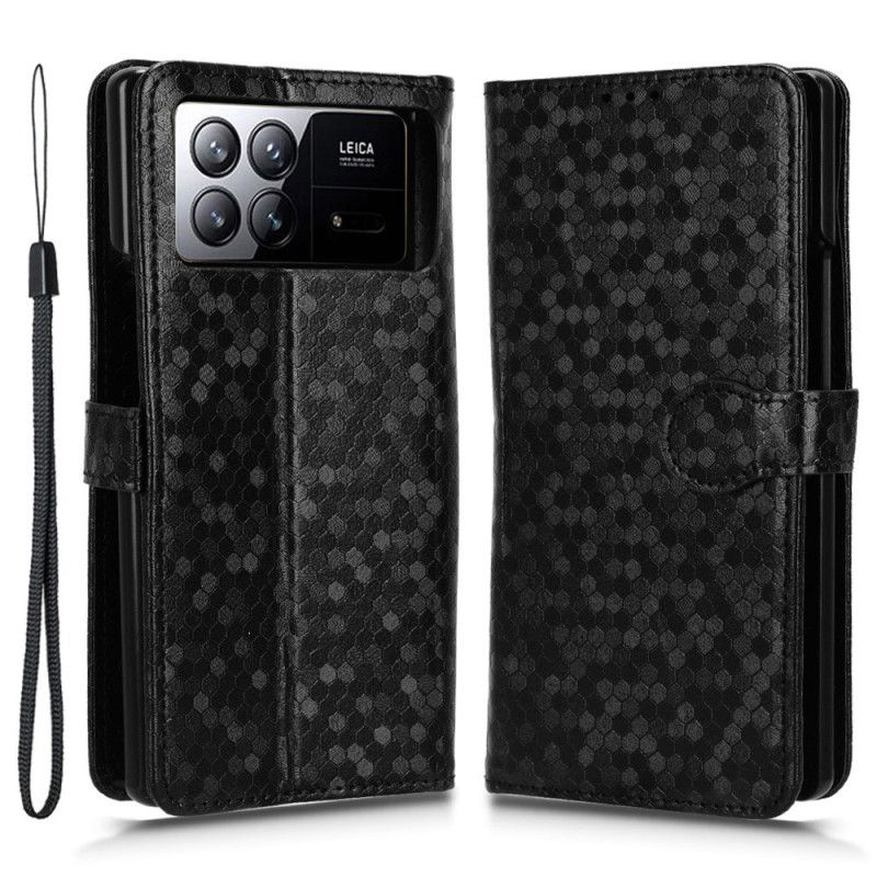 Peněženková Pouzdra Xiaomi Mix Fold 3 Kryty Na Mobil Lesklé Tečky S Páskem