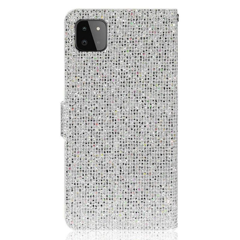 Flipové Pouzdro Na Samsung Galaxy A22 5G Držák Na Třpytivé Karty