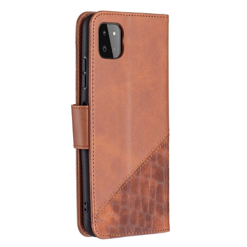 Flipové Pouzdro Na Samsung Galaxy A22 5G Kožený Efekt Croc Look