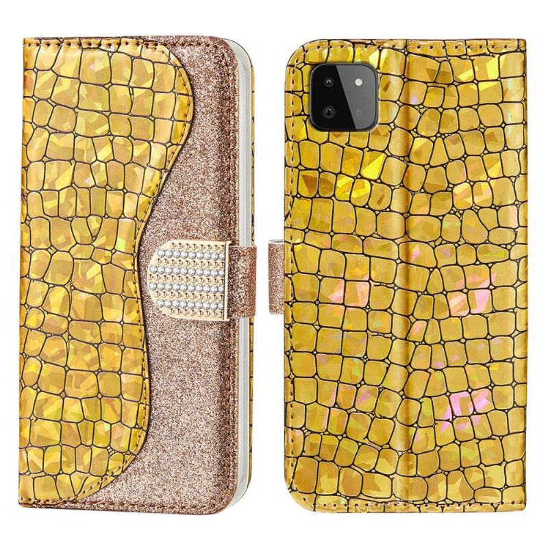 Flipové Pouzdro Na Samsung Galaxy A22 5G Luxusní Flitry Croco