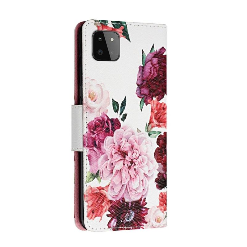 Flipové Pouzdro Na Samsung Galaxy A22 5G Pivoňka