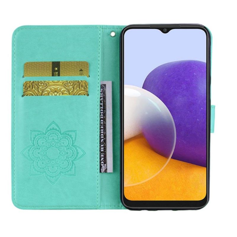 Flipové Pouzdro Na Samsung Galaxy A22 5G Reliéfní Sova