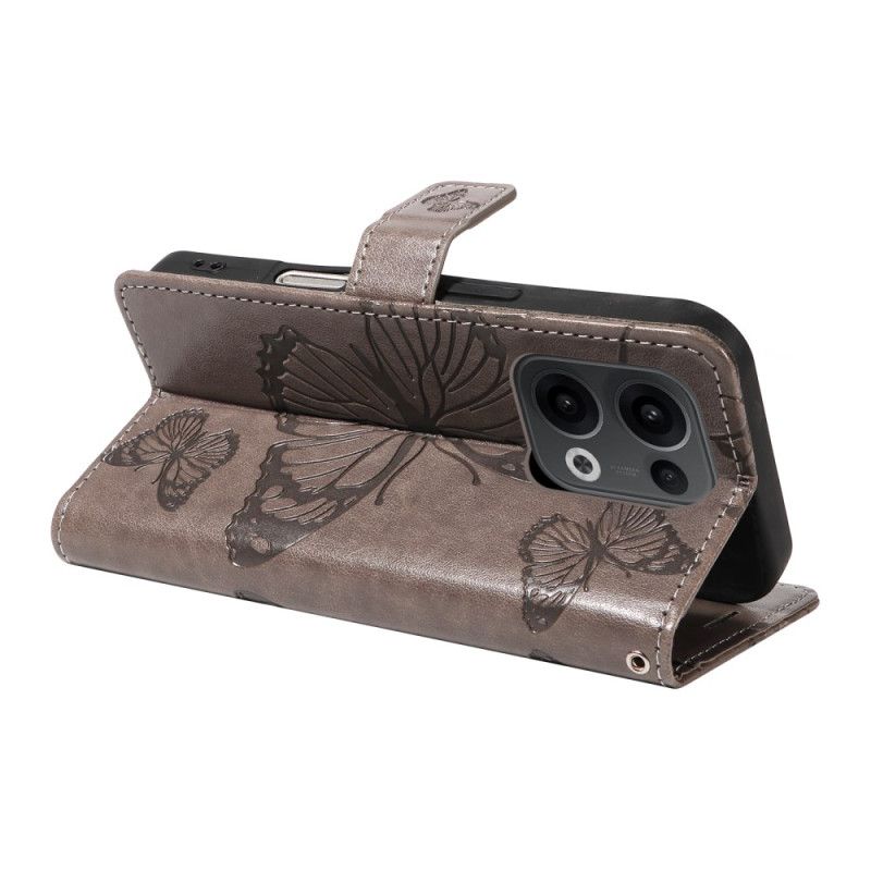 Kožený Kryt Na Oppo Reno 13 5g Obří Motýli