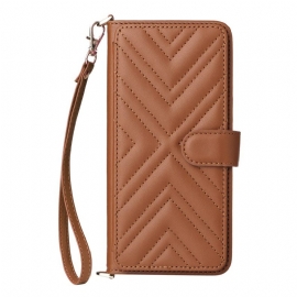 Kožený Kryt Na Oppo Reno 13 5g Retro Design S Popruhem A Ramenním Popruhem